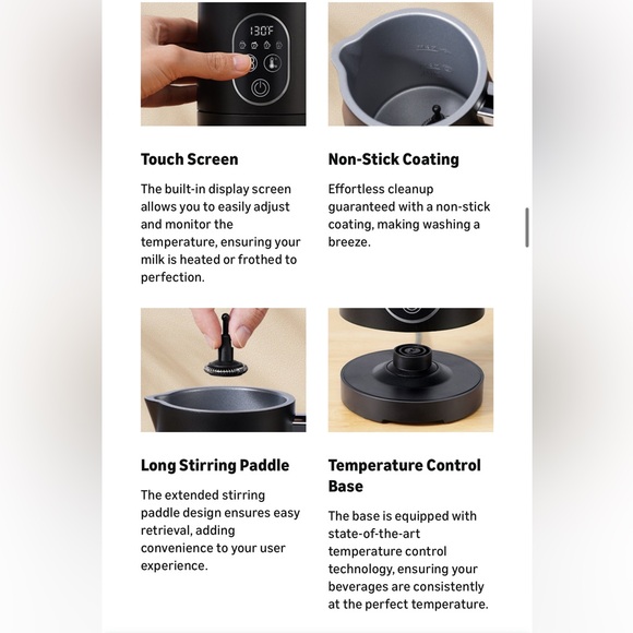 💖Milk Frother and Steamer Temperature Control for Lattes/Hot Chocolate/Coffee - Picture 11 of 14